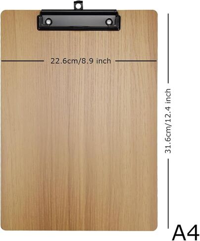 Enyuwlcm Wooden Clipboard Durable MDF Clipboard A4 Letter Size for Office Low Profile Clip 2 Packs Brown in Saudi Arabia
