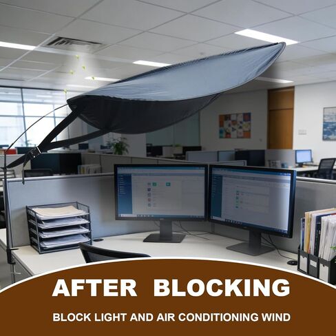 Adjustable Black Desk Shade - Portable Light-Blocking Canopy for Office Cubicles, Blocks Overhead Light & Reduces Glare, UV-Resistant & Tool-Free Setup, Ideal for Light-Sensitive Workers in Kuwait