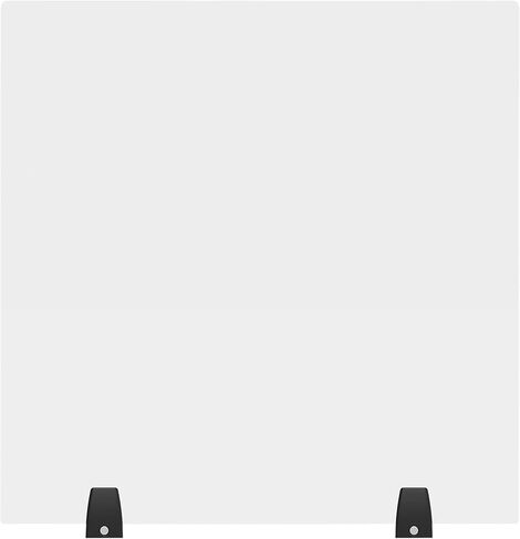 Stand Up Desk Store ReFocus Freestanding Acrylic Desk Divider Partition Sneeze Guard Shield (Clear, 24" x 24") in Kuwait