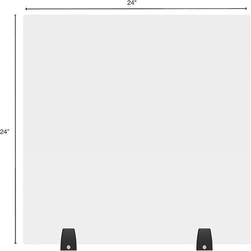 Stand Up Desk Store ReFocus Freestanding Acrylic Desk Divider Partition Sneeze Guard Shield (Clear, 24" x 24") in Kuwait