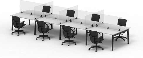 Stand Up Desk Store ReFocus Freestanding Acrylic Desk Divider Partition Sneeze Guard Shield (Clear, 24" x 24") in Kuwait