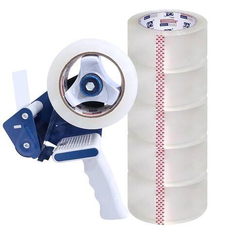 P PERFECTAPE Heavy Duty Packing Tape 6 Rolls with Tape Gun, Clear, 2.7 mil, 1.88 inch x 55 Yards, Ultra Strong, Refill for Packaging and Shipping in Kuwait