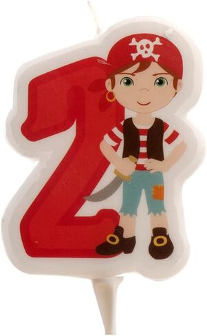 Dekora -345256 Pirate Candle | 2D Pirate Birthday Candle for Children's Cakes - Number 2 in Saudi Arabia
