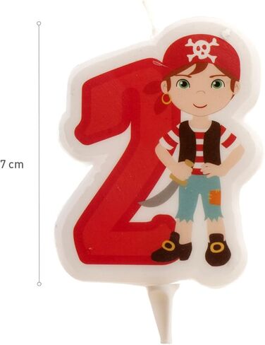 Dekora -345256 Pirate Candle | 2D Pirate Birthday Candle for Children's Cakes - Number 2 in Saudi Arabia