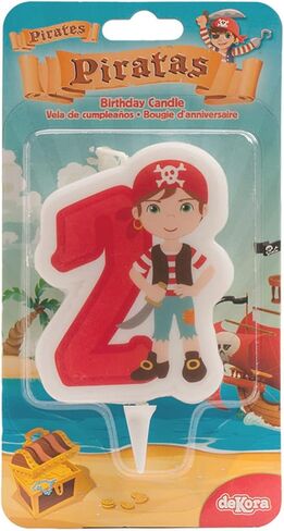 Dekora -345256 Pirate Candle | 2D Pirate Birthday Candle for Children's Cakes - Number 2 in Saudi Arabia