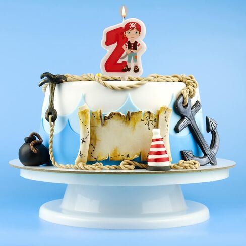 Dekora -345256 Pirate Candle | 2D Pirate Birthday Candle for Children's Cakes - Number 2 in Saudi Arabia