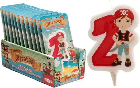 Dekora -345256 Pirate Candle | 2D Pirate Birthday Candle for Children's Cakes - Number 2 in Saudi Arabia