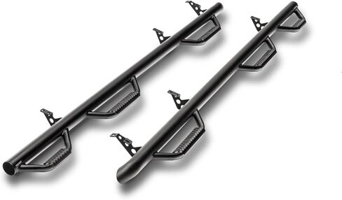RealTruck Nerf Steps for Dodge RAM | Wheel-to-Wheel w/ Bed Access, Heavy Duty Steel, Textured Black | D06110CC-6-TX | Fits 2006 - 2009 Dodge Ram 1500 / 2500 / 3500 Mega Cab in Kuwait