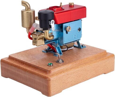 Retrol Engine Model Kit that Runs, 1/8 2.6c Mini Single-Cylinder Four-Stroke Engine Model Aluminum Version, Physics and Science Engine Model Kits for Adults(Red and Blue) in Kuwait
