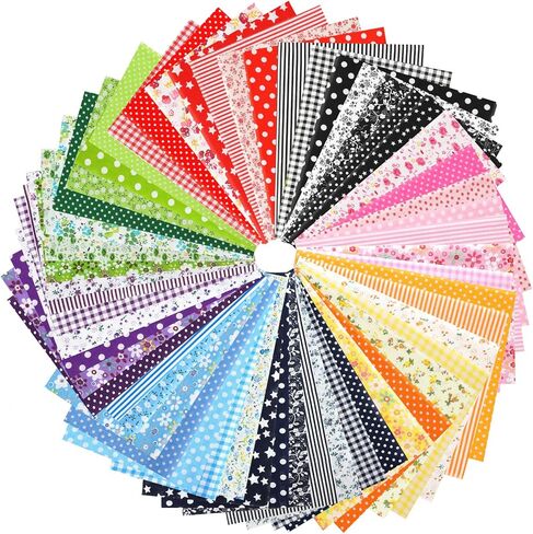 7pcs Fabric Bundles Squares, 20" x 20" 100% Cotton Quilting Fabric Bundles, Floral Precut Squares Patchwork for Sewing, Quilting, DIY Crafts, Brown in Kuwait