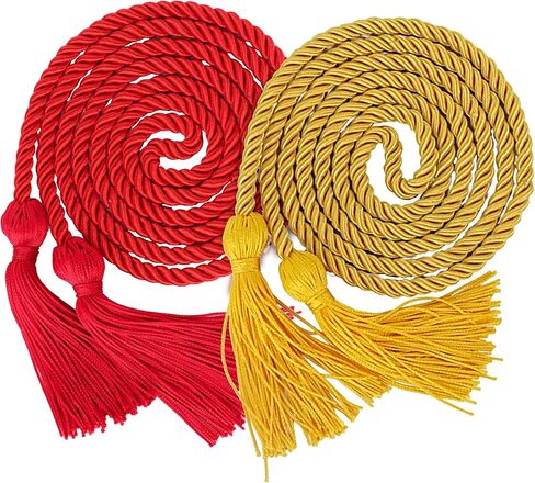 GraduationMall Double Graduation Honor Cords Gold & White 68" in Kuwait
