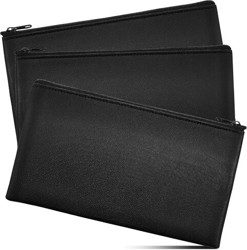Chelmon 3 Pack Money Bags with Zipper - 11x6 Inch Cash Organizer Pouch for Daily Use & Travel, Durable Storage for Cash, Invoices, Cosmetics and Credit Cards in Kuwait