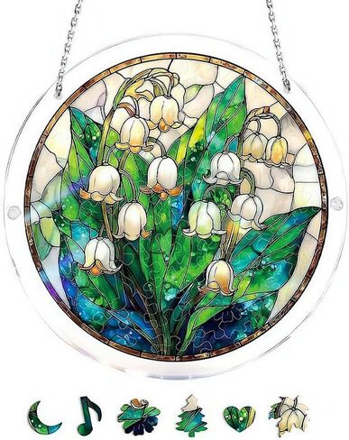 Acrylic Puzzles Sun Catcher Window Hanging, 83 Pieces Green Hummingbird Sun Catcher for Women Men Mom Birthday Gift Home Decor, DIY Suns Catchers Kits for Adults, 7.87'' in Saudi Arabia