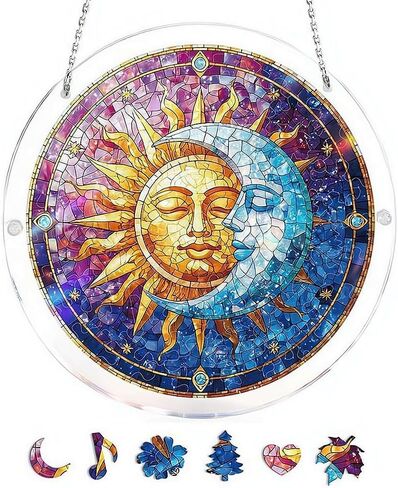 Acrylic Puzzles Sun Catcher Window Hanging, 83 Pieces Green Hummingbird Sun Catcher for Women Men Mom Birthday Gift Home Decor, DIY Suns Catchers Kits for Adults, 7.87'' in Saudi Arabia