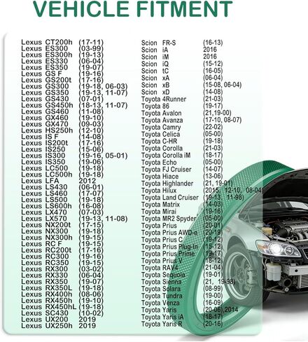 A/C System O-Ring and Gasket Seal Kit Fit for Lexus CT200h 17-11, ES300 03-99, ES300h 19-13, ES330 06-04, Replacement for 602584 MT2584 1321347 TEM801840 26816 801840 RS 2584 in Kuwait