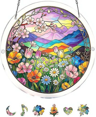 Acrylic Puzzles Sun Catcher Window Hanging, 83 Pieces Green Hummingbird Sun Catcher for Women Men Mom Birthday Gift Home Decor, DIY Suns Catchers Kits for Adults, 7.87'' in Saudi Arabia