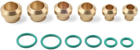 16240 Male Insert Connector O Ring A/C Adapter Fitting Kit To Male Flare 1set For #10#8#6 Male Insert O Ring Metal & Rubber Black in Kuwait