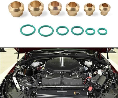16240 Male Insert Connector O Ring A/C Adapter Fitting Kit To Male Flare 1set For #10#8#6 Male Insert O Ring Metal & Rubber Black in Kuwait