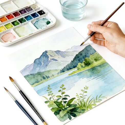AOXFOXMAS 100 Sheets Watercolor Paper Bulk 8.5x11 Inch, 105LB/230GSM Cold Press Acid-Free Heavyweight Art Paper for Students & Beginners, Painting, Printing, Scanning & Crafting in Kuwait