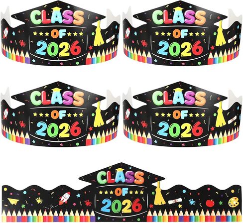 Preschool Paper Graduation Crown for Kids, Adjustable Paper Hats Graduation Congrats Hats for Class of 2026 in Kuwait