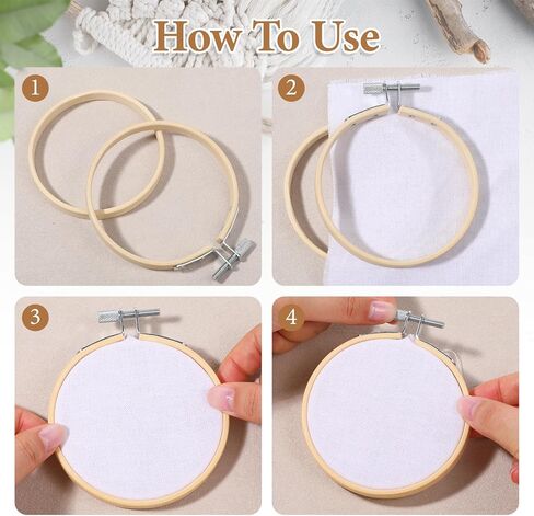 3 Inch Embroidery Hoop, 2 Pieces Small Embroidery Hoops Bamboo Round Cross Stitch Hoop Ring Adjustable Circle Embroidery Frame for Embroidery Art Craft Handy Sewing in Kuwait
