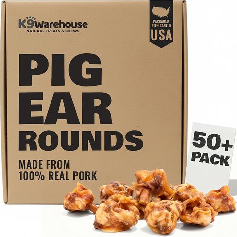 K9warehouse® - آذان خنزير ممتازة للكلاب - شرائط أذن خنزير طبيعية للكلاب الصغيرة والمتوسطة والكبيرة - أذن خنزير صحية ولذيذة مصنوعة لعلاج مضغ الكلاب in Saudi Arabia