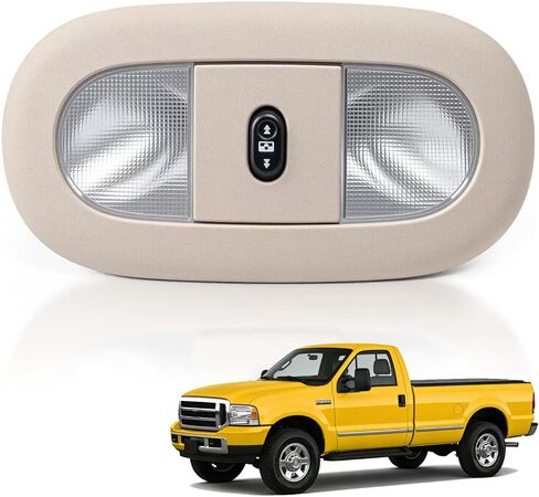 وحدة تحكم علوية مع أضواء خريطة LED ومفتاح فتحة سقف لسيارة Ford F150 2004-2008 Lincoln Mark LT 2006-2008 استبدال الضوء الداخلي باللون البيج 7L3Z-18519A70-BA 7L3Z-18519A70-BC in Kuwait