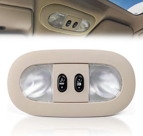 Overhead Console with LED Map Lights & Sunroof Switch for Ford F150 2004-2008 Lincoln Mark LT 2006-2008 Beige Interior Light Replacement 7L3Z-18519A70-BA 7L3Z-18519A70-BC in Saudi Arabia