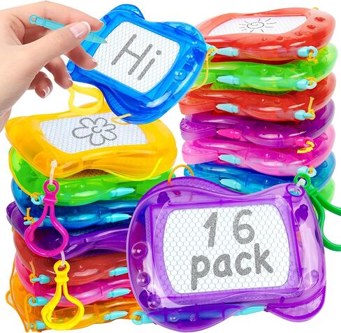 24 Pack Mini Magnetic Drawing Board for Kids, Magnetic Doodle Board Erasable Drawing Pad, Portable Travel Toy with Hook Learning Kids Doodle Board for Classroom Rewards Party Favors Goodie Bags (24) in Kuwait