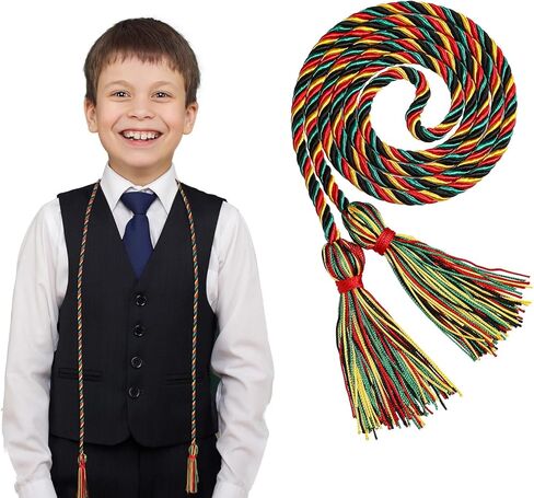 Solsew Graduation Kente Honor Cords فئة 2026 حبال الشرف المضفرة للتخرج مع شرابة لهدية التخرج للطلاب (53 بوصة) in Kuwait
