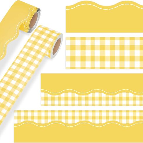 Fuutreo 2 Rolls 65.6ft Sage Green Gingham Bulletin Board Borders Decoration Green Checkered and Straight Edge Bulletin Borders Board Trim for Office School Classroom Chalkboard Party Decoration in Kuwait