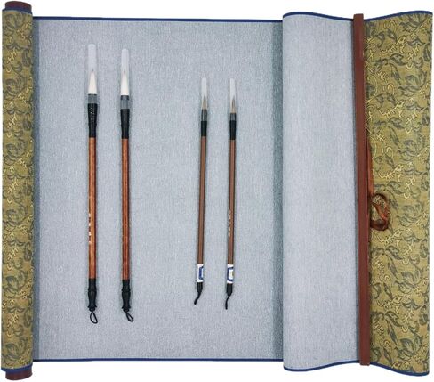 5 Items Reusable Water Writing Cloth with 4 Brush Pens, Magic Water Writing Paper Set for Calligraphy/Writing/Paint, No ink need Practice Cloth for Beginners (Red) in Saudi Arabia
