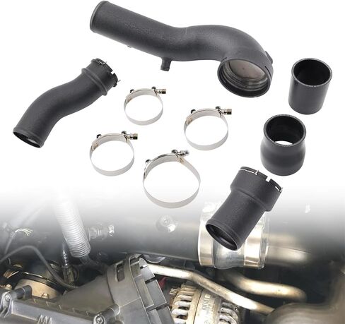 مجموعة تبريد أنابيب الشحن التوربيني ومجموعة تبريد الأنابيب المتوافقة مع BMW N55 F10 F12 F13 535i 640i 06/2011 up مصنوعة من الألومنيوم خفيف الوزن in Kuwait