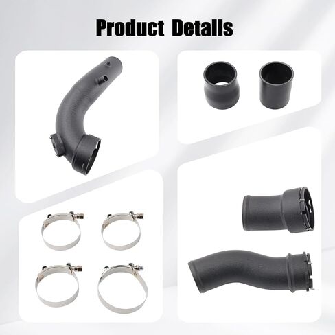 مجموعة تبريد أنابيب الشحن التوربيني ومجموعة تبريد الأنابيب المتوافقة مع BMW N55 F10 F12 F13 535i 640i 06/2011 up مصنوعة من الألومنيوم خفيف الوزن in Kuwait