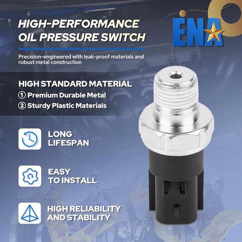 ENA Engine Oil Pressure Sensor Switch Compatible with 1994-2010 Dodge Charger Jeep Grand Cherokee Chrysler 300 VW Routan Mitsubishi Eclipse Plymouth Voyager Replacement for 12617513068 PS482 1S6670 in Kuwait