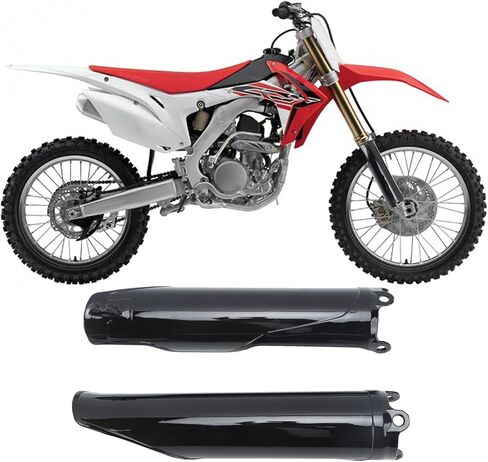 الجبهة شوكة غطاء أنبوب شوكة حامي شوكة الحرس 2 قطعة أسود لامع ABS الحرارة ل CR125 CR250 CR500 CRF250R CRF450R CRF450X CRF 450 RX in Kuwait