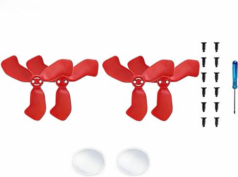For DJI Neo 2 Propellers, 4 Precision Balanced Blades+ 2x Tempered Glass Lens Film +12 Screws +1 Screwdriver, Low Noise, High Thrust | Enhanced Thrust & Flight Time (Red) in Kuwait