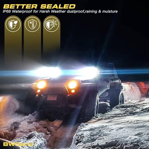 دراجة نارية LED القرون أضواء الضباب القيادة المساعدة الأبيض LED الأضواء العارض ضوء العمل 90W 8000lm متوافق مع جيب شاحنة SUV بيك اب UTV جرار ATV قارب (2 حزمة) in Kuwait