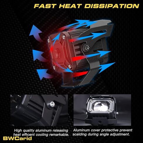 دراجة نارية LED القرون أضواء الضباب القيادة المساعدة الأبيض LED الأضواء العارض ضوء العمل 90W 8000lm متوافق مع جيب شاحنة SUV بيك اب UTV جرار ATV قارب (2 حزمة) in Kuwait