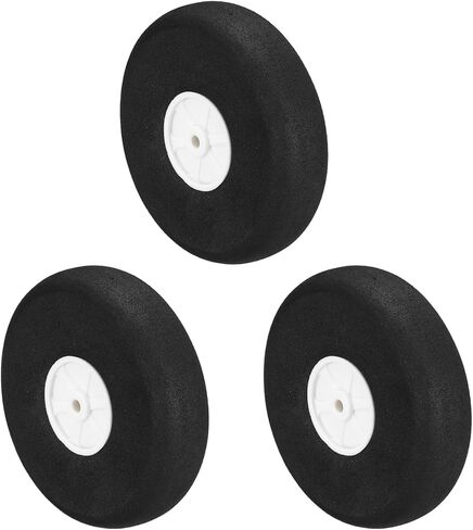 MECCANIXITY RC Airplane Wheels 2.5" OD RC Aircraft EVA Sponge Wheels Tire Tail Wheel Replacement for DIY RC Model Plane Aircrafts Helicopter, Pack of 3 in Kuwait