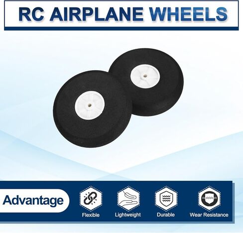 MECCANIXITY RC Airplane Wheels 2.5" OD RC Aircraft EVA Sponge Wheels Tire Tail Wheel Replacement for DIY RC Model Plane Aircrafts Helicopter, Pack of 3 in Kuwait
