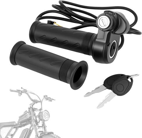 Ebike Full Twist Throttle Grip with 2 Keys Compatible with Ridstar Q20/Q20 Pro Lite E-Bike,3-Pin Electric Bike Throttle Waterproof Smooth Acceleration Control in Kuwait