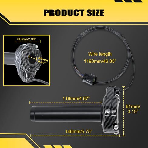 Throttle Handle Compatible with Surron, Upgraded Electric Dirt Bike Full Twist Throttle Handle Kit for Sur-Ron Light Bee S/X Segway X160 X260 E-Ride, Imitation Carbon Fiber & Rolling Bearings in Kuwait