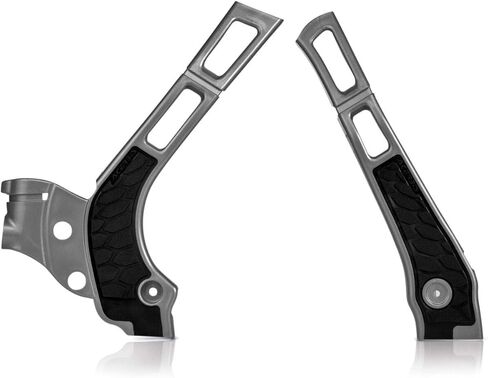 Acerbis X-Grip Frame Guards Silver/Black Compatible with Yamaha YZ125/YZ250 2005-2026/YZ125X 2020-2026/YZ250X 2016-2026 - 2464741015 in Kuwait