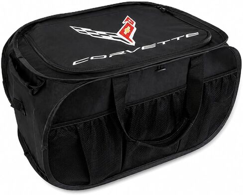 SR1 Performance USA Jeep Pop Up Trunk Organizer - Expandable Collapsible Cargo Storage Caddy for Wrangler, Gladiator & SUV Rear Cargo Area - Black with Logo in Kuwait
