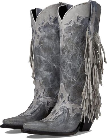 DanPost Grey Ameya 13 inch Women's Snip Toe Western Boots with Fringe DP4379 in Saudi Arabia