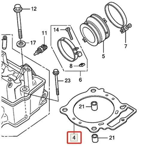 Motorcycle Engine Cylinder Head Seal Gasket Compatible with CRF450R CRF450 2009–2016 12251-MEN-A31 in Kuwait