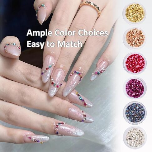 Irregular Nail Chunky Glitter Set 12 Colors Small Crushed Glass for Resin Art Sparkly Crystal Glitter Chips for Nail Arts Crafts DIY Epoxy Resin Jewelry Making in Kuwait