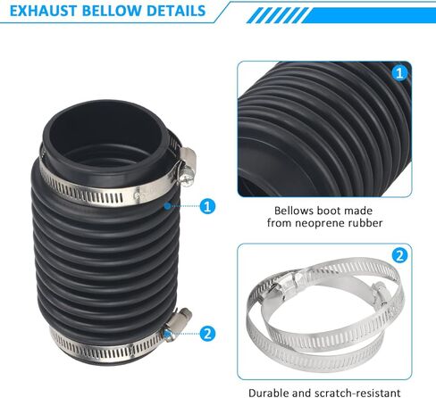 مجموعة منفاخ العادم البحري 8M0124227 مع المشبك لمحرك Mercruiser Stern 120 140 165 228 260 470 485 898 Mc1 Mr Alpha One Bravo 1 2 3 - يستبدل 18-2750 32734a3-18654a1 زعنفة العادم in Kuwait