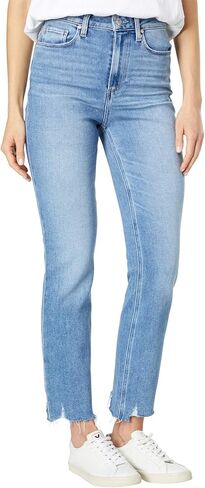 PAIGE Women's Accent High Rise Striaght Leg Made for Hourglass Figure in Mel Destroyed in Saudi Arabia